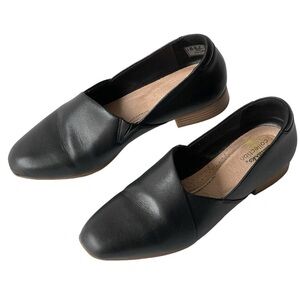 Clarks Women's Juliet Palm Loafer Black Leather Slip On Shoes Flats, Sz 9M